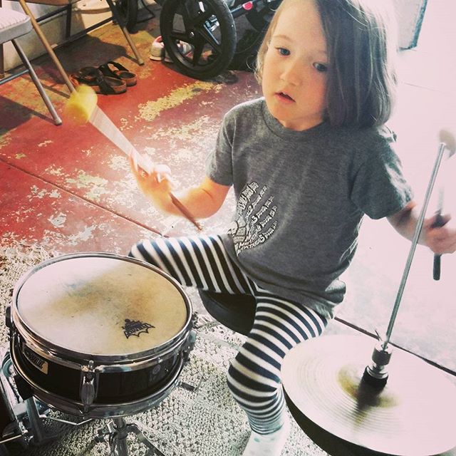 Clover on drums!