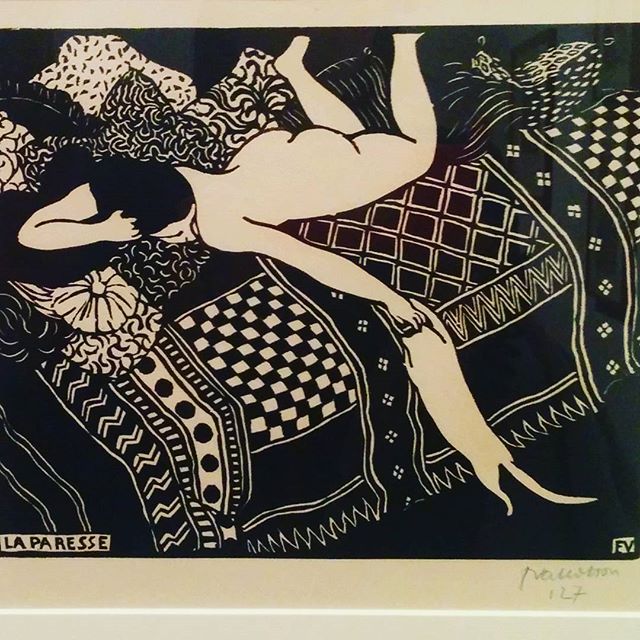 Laziness, a wood block print by Felix Vallotton, inspired by Japanese artists