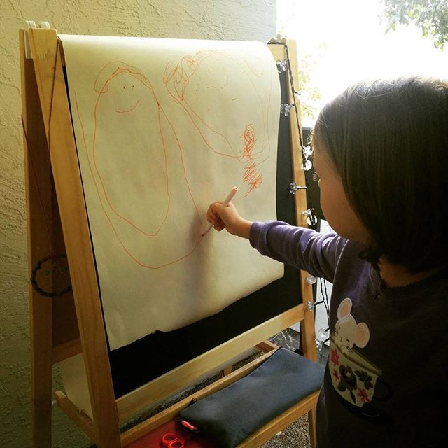 drawing on the easel