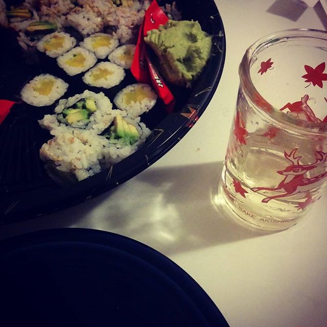 sushi and sake at home