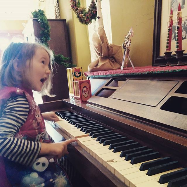 Piano playing at aunt Joan's house