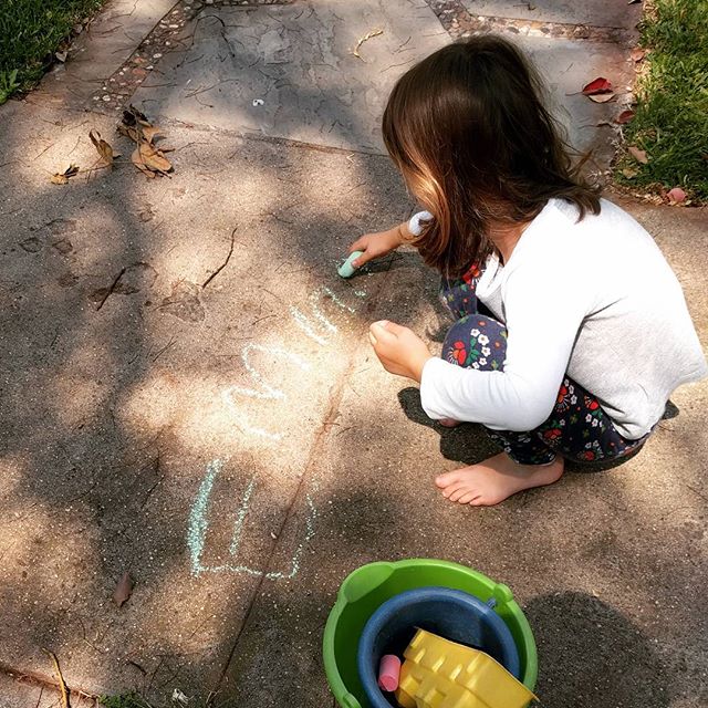 barefoot with chalk