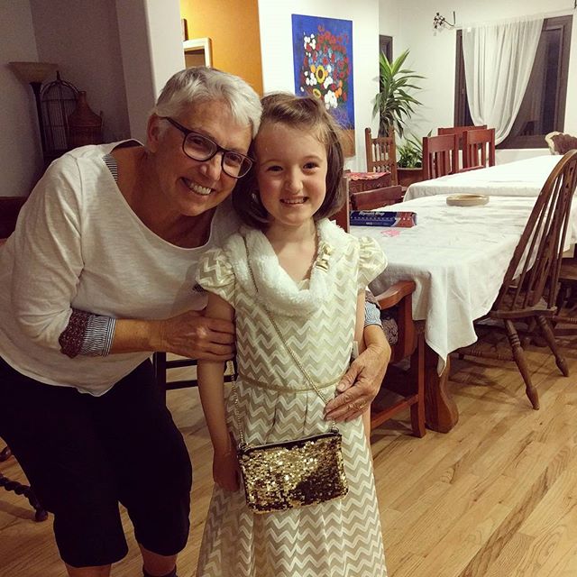 Aunt Joan, Emma Clover, and this lovely gold dress for a grown up six-year old. ❣️
